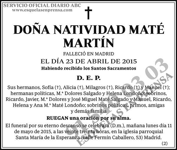 Natividad Maté Martín